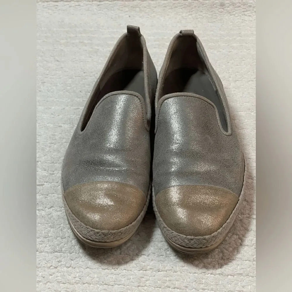 Paul Green Joaquin Espadrille in silver and gold metallic size 7.5 UK/10 US